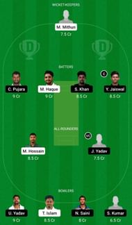 Dream11 Team Suggestion #1 for Bangladesh A vs India A - 2nd Unofficial Test